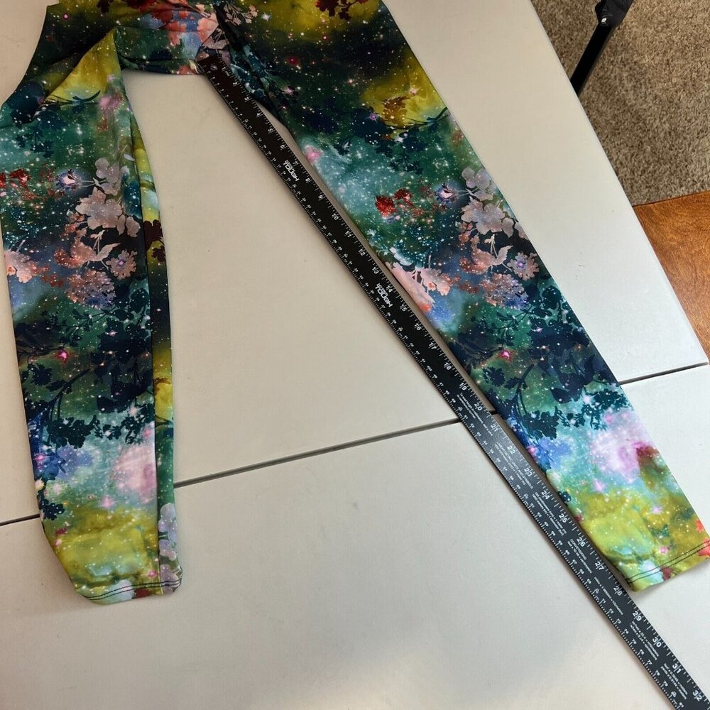 Onzie Leggings Womens Medium Large Charlie Colorful Floral Nature Galaxy Print - Picture 12 of 14